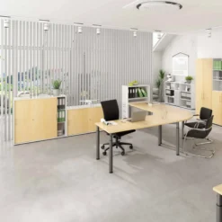 YAMA 16 G | Schreibtisch 160 x 80 höhenverstellbar Ahorn/Graphit