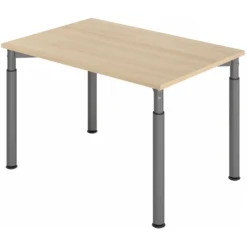 YAMA 12 G | Schreibtisch 120 x 80 höhenverstellbar Eiche/Graphit
