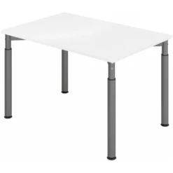 YAMA 12 G | Schreibtisch 120 x 80 höhenverstellbar Weiß/Graphit