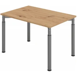YAMA 12 G | Schreibtisch 120 x 80 höhenverstellbar Asteiche/Graphit