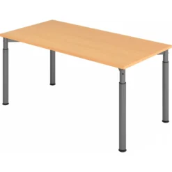 YAMA 16 G | Schreibtisch 160 x 80 höhenverstellbar Buche/Graphit