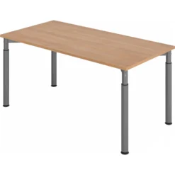 YAMA 16 G | Schreibtisch 160 x 80 höhenverstellbar Nussbaum/Graphit