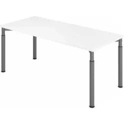 YAMA 19 G | Schreibtisch 180 x 80 höhenverstellbar Weiß/Graphit