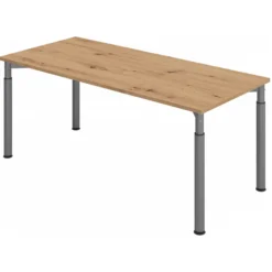 YAMA 19 G | Schreibtisch 180 x 80 höhenverstellbar Asteiche/Graphit