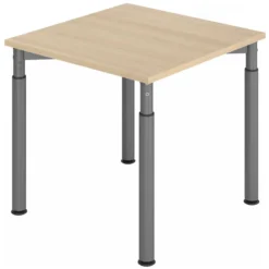 YAMA 8 G | Schreibtisch 80 x 80 höhenverstellbar Eiche/Graphit