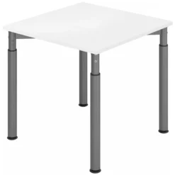 YAMA 8 G | Schreibtisch 80 x 80 höhenverstellbar Weiß/Graphit