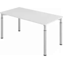 YAMA 16 S | Schreibtisch 160 x 80 höhenverstellbar Grau/Silber