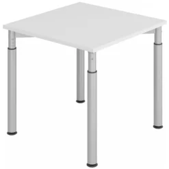 YAMA 8 S | Schreibtisch 80 x 80 höhenverstellbar Grau/Silber