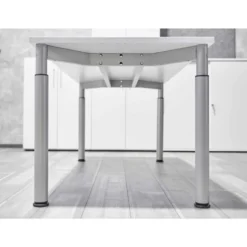 YAMA 19 S | Schreibtisch 180 x 80 höhenverstellbar Asteiche/Silber