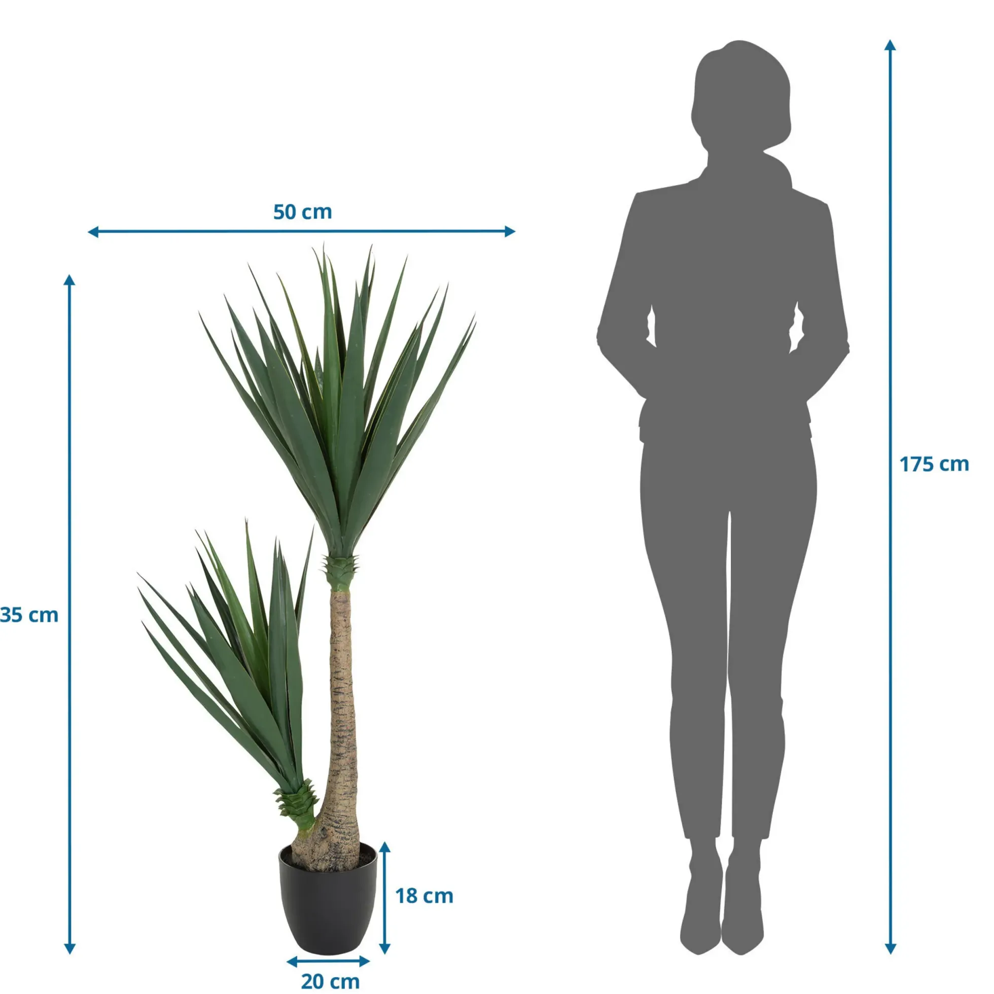 YUCCA - Kunstpflanze Grün