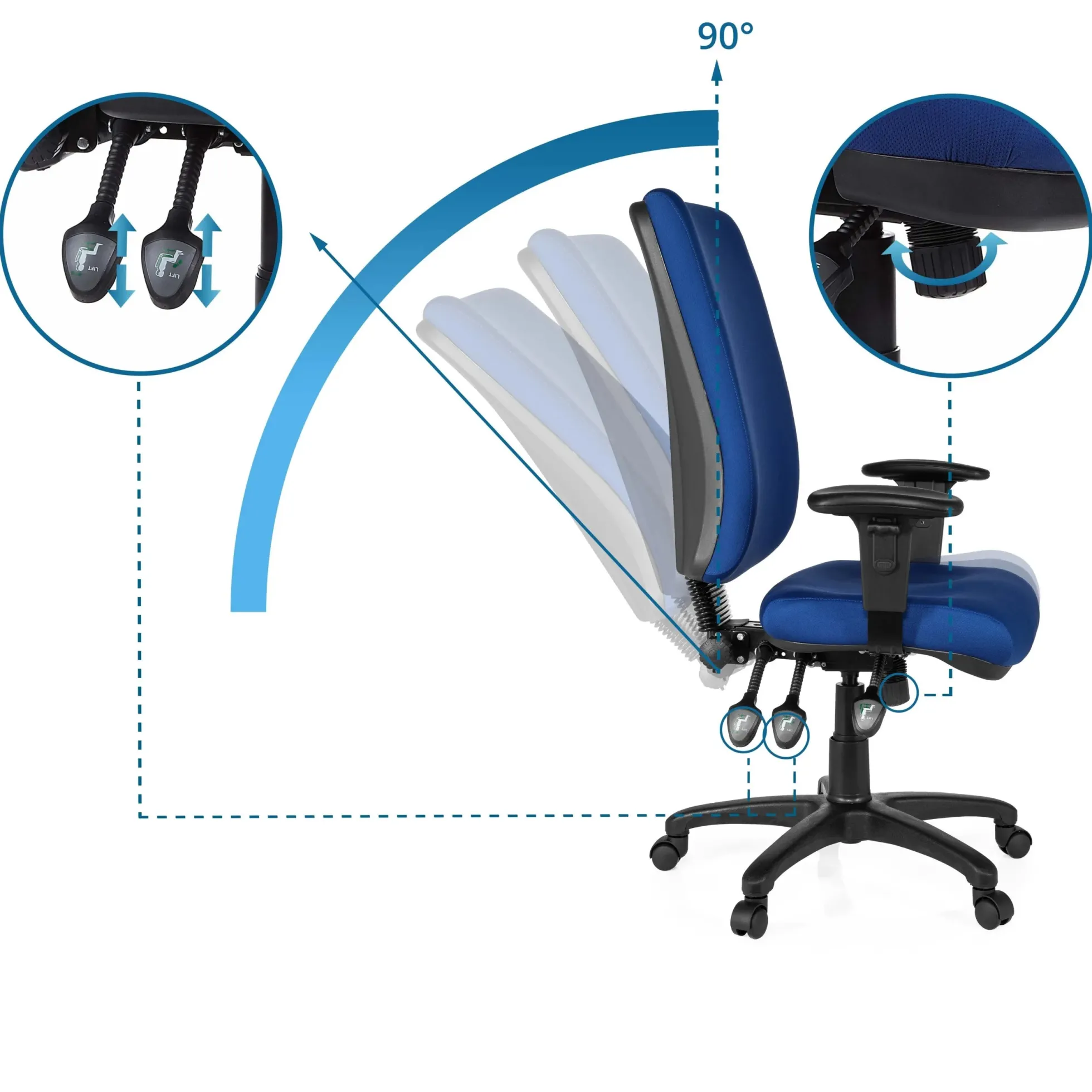 ZENIT HIGH - Profi Bürostuhl Blau
