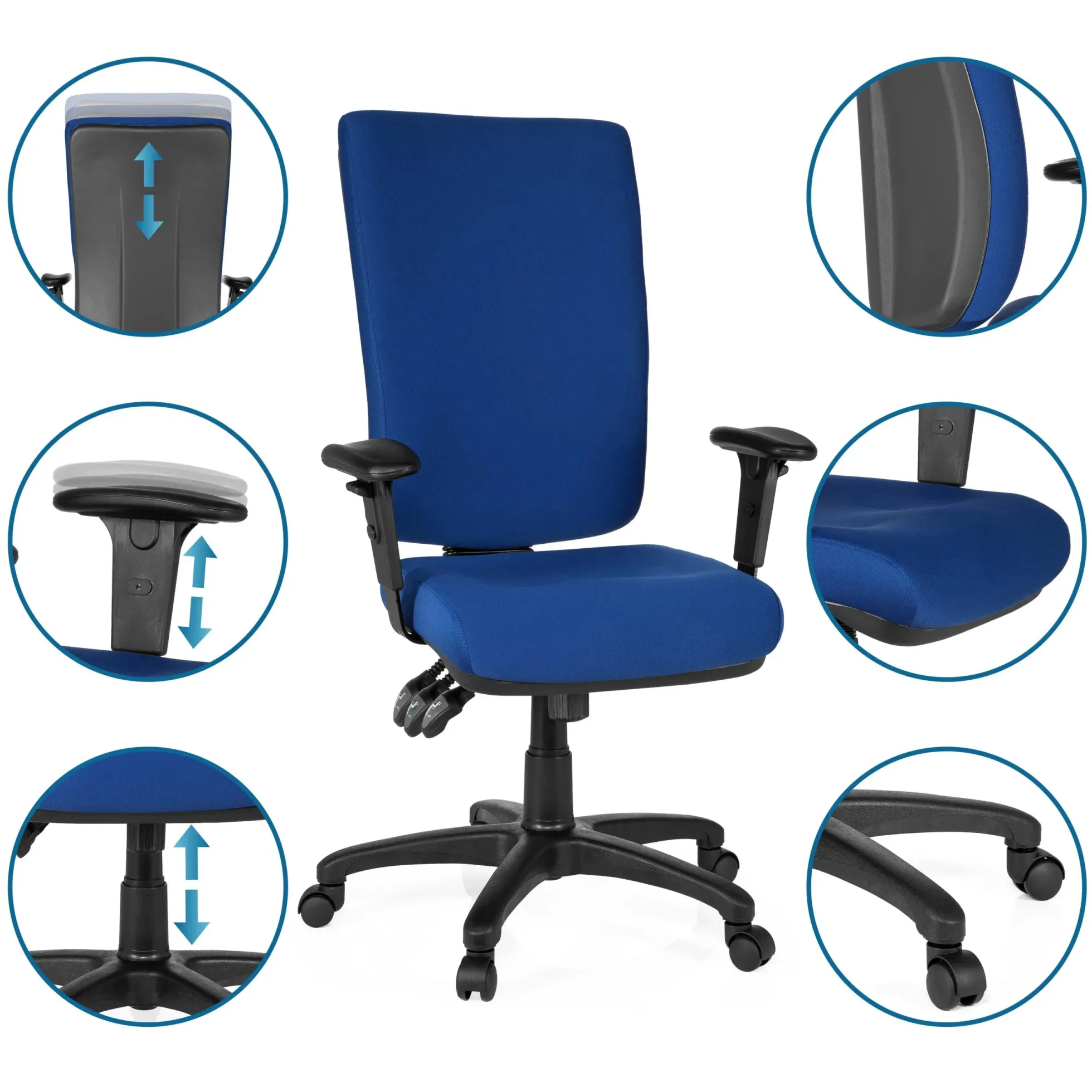 ZENIT HIGH - Profi Bürostuhl Blau