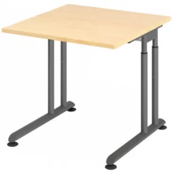 ZENO 8 G | Schreibtisch 80 x 80 höhenverstellbar Ahorn/Graphit