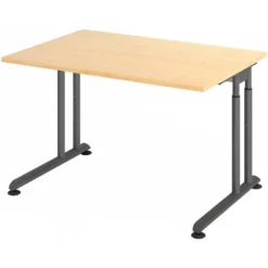 ZENO 12 G | Schreibtisch 120 x 80 höhenverstellbar Ahorn/Graphit