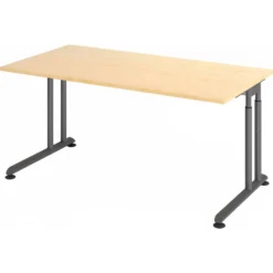 ZENO 16 G | Schreibtisch 160 x 80 höhenverstellbar Ahorn/Graphit