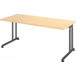 ZENO 19 G | Schreibtisch 180 x 80 höhenverstellbar Ahorn/Graphit