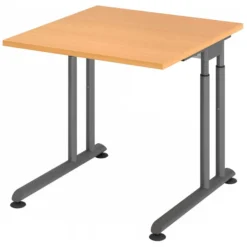 ZENO 8 G | Schreibtisch 80 x 80 höhenverstellbar Buche/Graphit