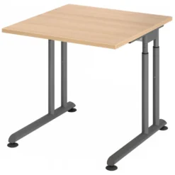 ZENO 8 G | Schreibtisch 80 x 80 höhenverstellbar Eiche/Graphit