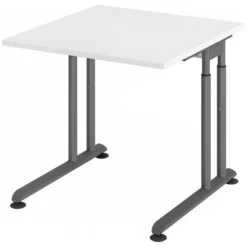 ZENO 8 G | Schreibtisch 80 x 80 höhenverstellbar Weiß/Graphit