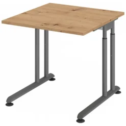 ZENO 8 G | Schreibtisch 80 x 80 höhenverstellbar Asteiche/Graphit
