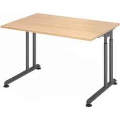 ZENO 12 G | Schreibtisch 120 x 80 höhenverstellbar Eiche/Graphit
