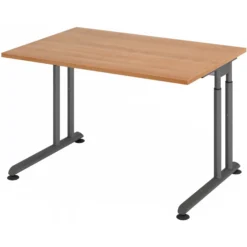 ZENO 12 G | Schreibtisch 120 x 80 höhenverstellbar Nussbaum/Graphit