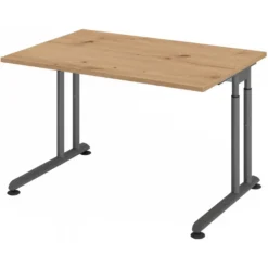 ZENO 12 G | Schreibtisch 120 x 80 höhenverstellbar Asteiche/Graphit