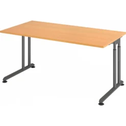 ZENO 16 G | Schreibtisch 160 x 80 höhenverstellbar Buche/Graphit