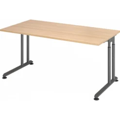 ZENO 16 G | Schreibtisch 160 x 80 höhenverstellbar Eiche/Graphit