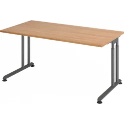 ZENO 16 G | Schreibtisch 160 x 80 höhenverstellbar Nussbaum/Graphit