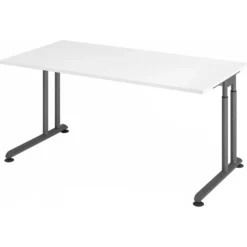 ZENO 16 G | Schreibtisch 160 x 80 höhenverstellbar Weiß/Graphit