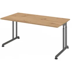 ZENO 16 G | Schreibtisch 160 x 80 höhenverstellbar Asteiche/Graphit