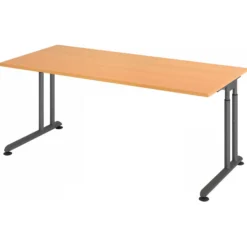 ZENO 19 G | Schreibtisch 180 x 80 höhenverstellbar Buche/Graphit
