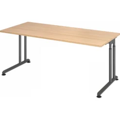 ZENO 19 G | Schreibtisch 180 x 80 höhenverstellbar Eiche/Graphit