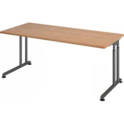 ZENO 19 G | Schreibtisch 180 x 80 höhenverstellbar Nussbaum/Graphit