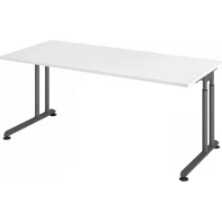 ZENO 19 G | Schreibtisch 180 x 80 höhenverstellbar Weiß/Graphit
