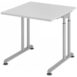 ZENO 8 S | Schreibtisch 80 x 80 höhenverstellbar Grau/Silber
