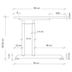 ZENO 19 S | Schreibtisch 180 x 80 höhenverstellbar Nussbaum/Silber