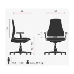 ZERO 70 XL L - XXL Drehstuhl Schwarz
